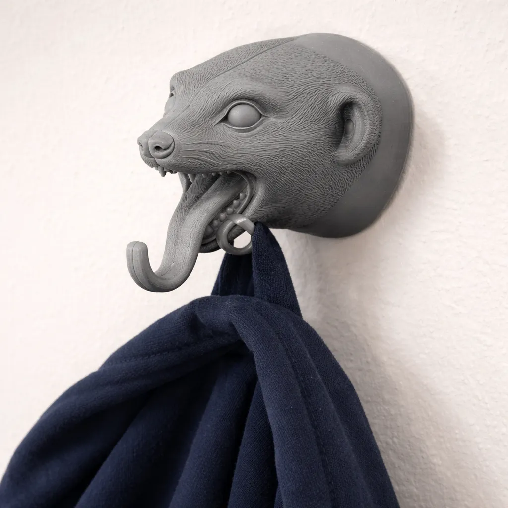 Meerkat HEAD WALL HANGER COAT AND KEY HOLDER HOOK 3D Model .c4d .max .obj .3ds .fbx .stl .blend 