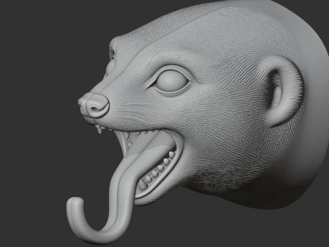 Meerkat HEAD WALL HANGER COAT AND KEY HOLDER HOOK 3D Model