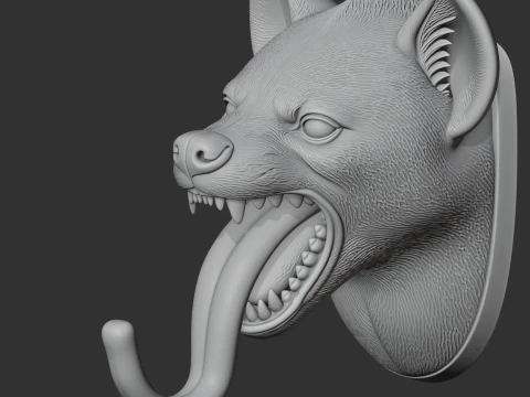 Hyena HEAD WALL HANGER COAT AND KEY HOLDER HOOK 3D Model