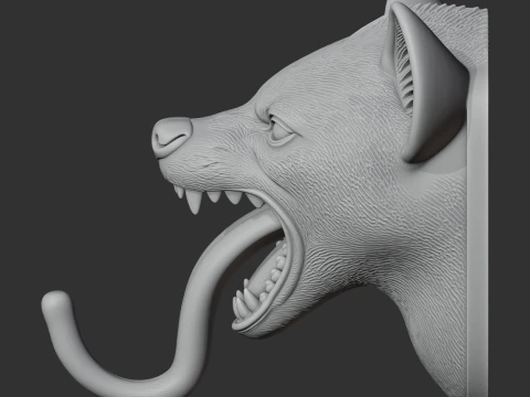 Hyena HEAD WALL HANGER COAT AND KEY HOLDER HOOK 3D Model