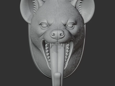 Hyena HEAD WALL HANGER COAT AND KEY HOLDER HOOK 3D Model