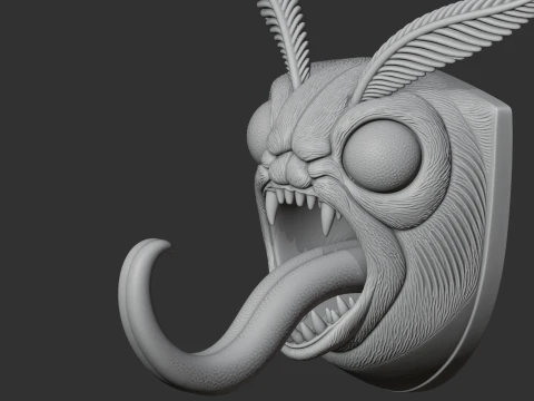Moth HEAD WALL HANGER COAT AND KEY HOLDER HOOK 3D Model