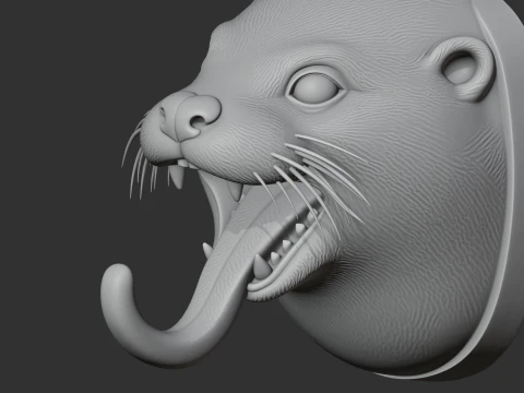 Otter HEAD WALL HANGER COAT AND KEY HOLDER HOOK 3D Model