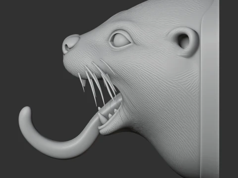 Otter HEAD WALL HANGER COAT AND KEY HOLDER HOOK 3D Model