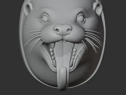 Otter HEAD WALL HANGER COAT AND KEY HOLDER HOOK 3D Model