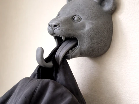 パンダヘッド ウォールハンガーコートとキーホルダーフック 3Dモデル