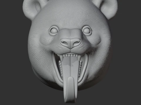 Panda HEAD WALL HANGER COAT AND KEY HOLDER HOOK 3D Model