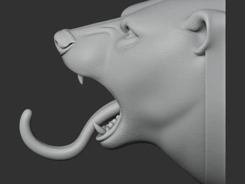 Polar bear HEAD WALL HANGER COAT AND KEY HOLDER HOOK 3D Model