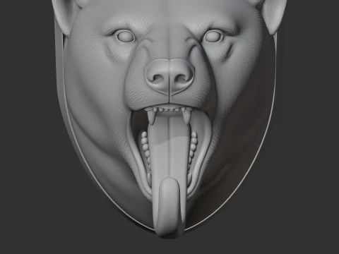 Polar bear HEAD WALL HANGER COAT AND KEY HOLDER HOOK 3D Model