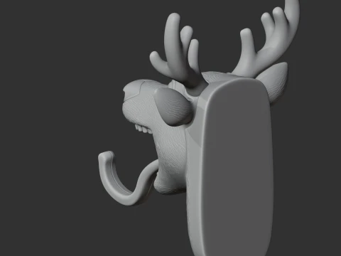 Reindeer HEAD WALL HANGER COAT AND KEY HOLDER HOOK 3D Model