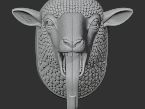 Sheep HEAD WALL HANGER COAT AND KEY HOLDER HOOK 3D Model