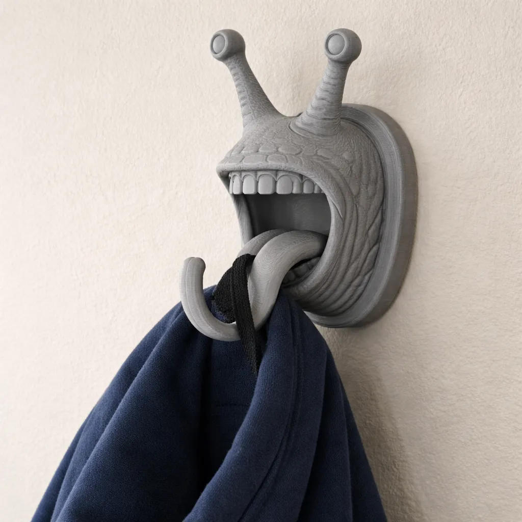 Snail HEAD WALL HANGER COAT AND KEY HOLDER HOOK 3D Model .c4d .max .obj .3ds .fbx .stl .blend 