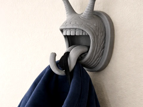 Schneckenkopf-Wandaufhänger für Mantel und Schlüsselhalter 3D Modell