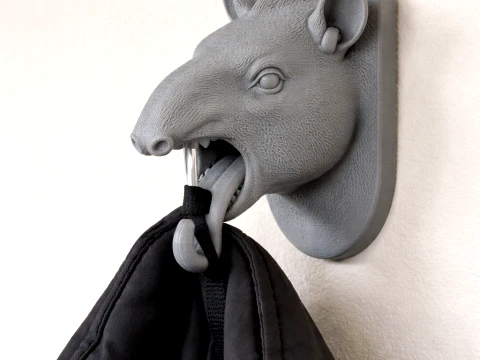 Tapir HEAD ウォールハンガーコートとキーホルダーフック 3Dモデル