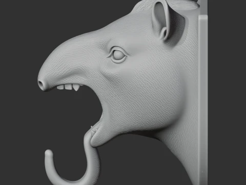 Tapir HEAD WALL HANGER COAT AND KEY HOLDER HOOK 3D Model