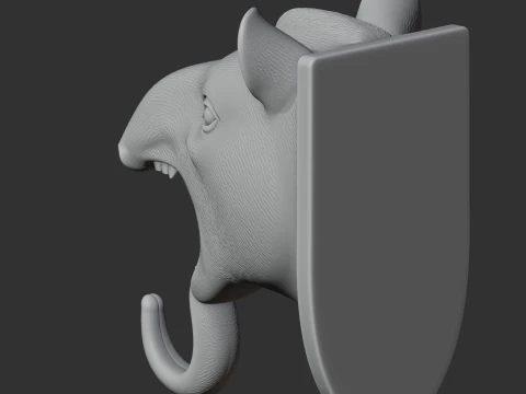 Tapir HEAD WALL HANGER COAT AND KEY HOLDER HOOK 3D Model