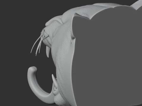 Tiger Head Wall Hanger Coat and Key Holder Hook 3D Model