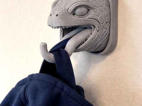 Turtle Head Wall Hanger Coat and Key Holder Hook 3D Model