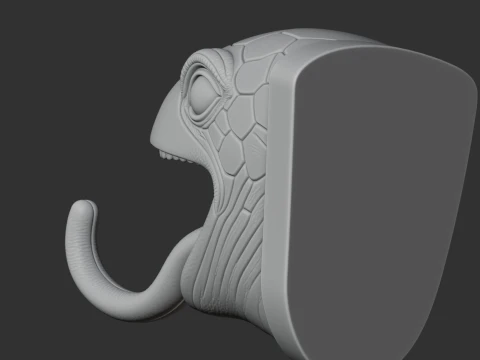 Turtle Head Wall Hanger Coat and Key Holder Hook 3D Model