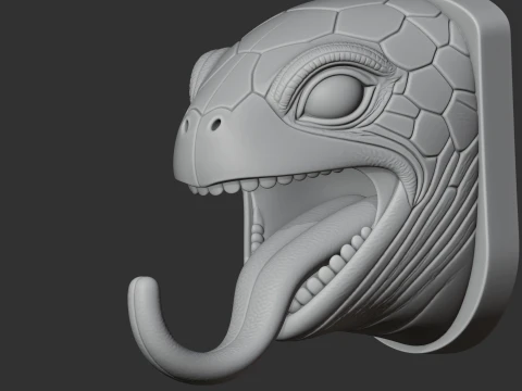 Turtle Head Wall Hanger Coat and Key Holder Hook 3D Model
