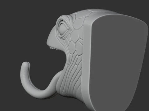 Turtle Head Wall Hanger Coat and Key Holder Hook 3D Model