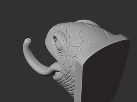 Turtle Head Wall Hanger Coat and Key Holder Hook 3D Model
