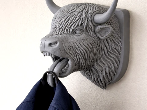 Yak HEAD WALL HANGER COAT AND KEY HOLDER HOOK 3D Model