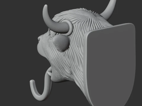 Yak HEAD WALL HANGER COAT AND KEY HOLDER HOOK 3D Model