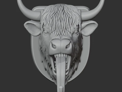 Yak HEAD WALL HANGER COAT AND KEY HOLDER HOOK 3D Model