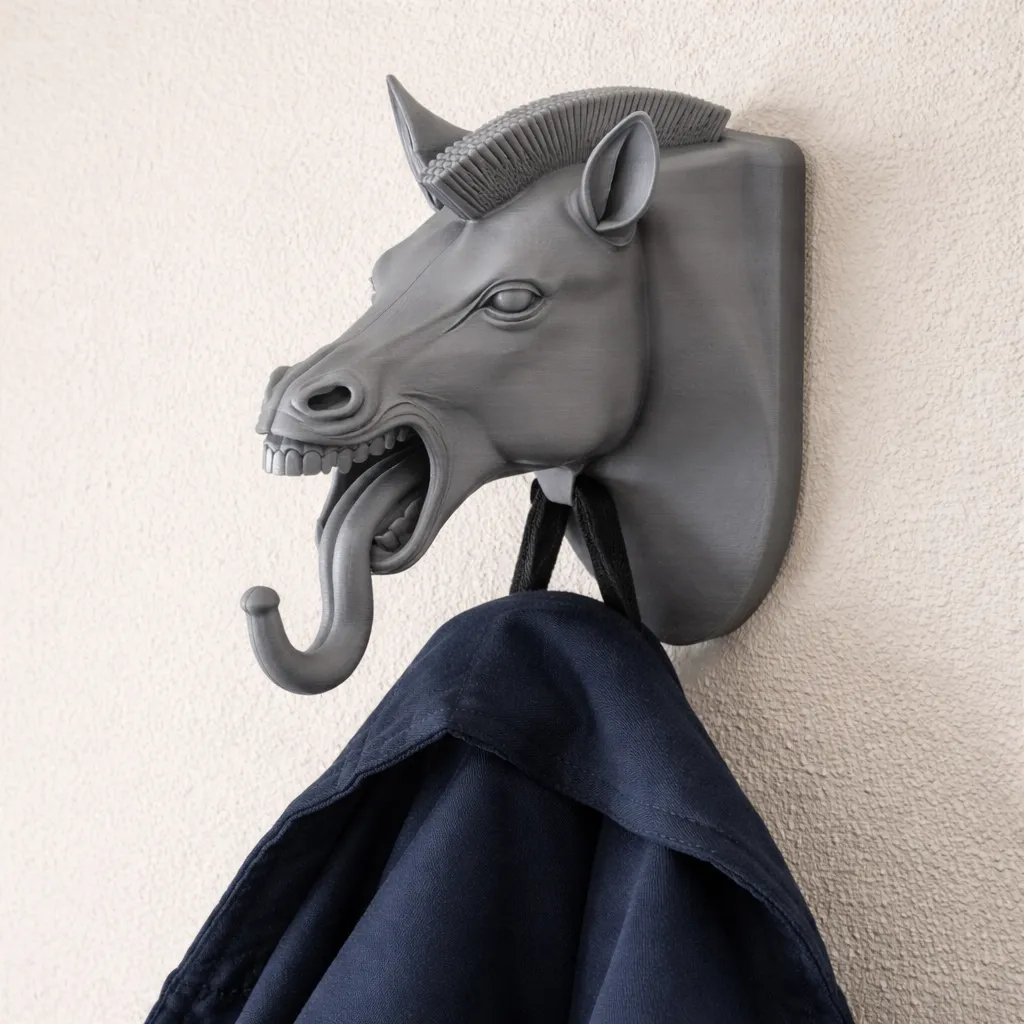 Zebra Head Wall Hanger Coat and Key Holder Hook 3D Model .c4d .max .obj .3ds .fbx .stl .blend 