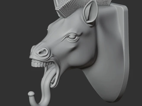 Zebra Head Wall Hanger Coat and Key Holder Hook 3D Model