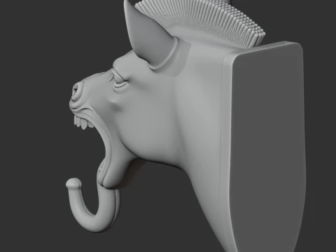 Zebra Head Wall Hanger Coat and Key Holder Hook 3D Model