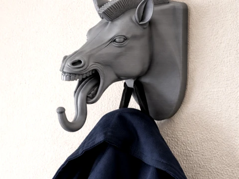 Zebra Head Wall Hanger Coat and Key Holder Hook 3D Model