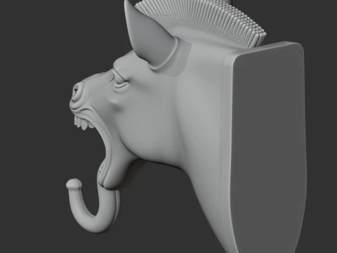 Zebra Head Wall Hanger Coat and Key Holder Hook 3D Model