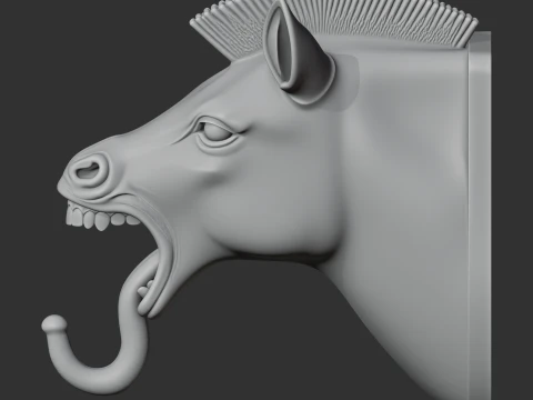 Zebra Head Wall Hanger Coat and Key Holder Hook 3D Model