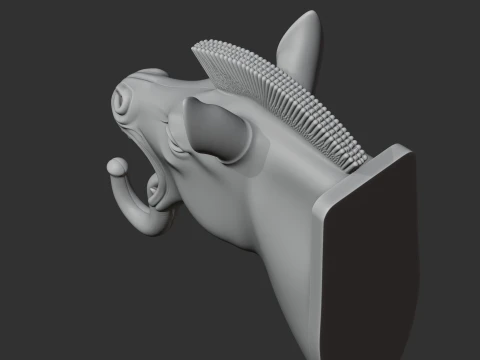 Zebra Head Wall Hanger Coat and Key Holder Hook 3D Model