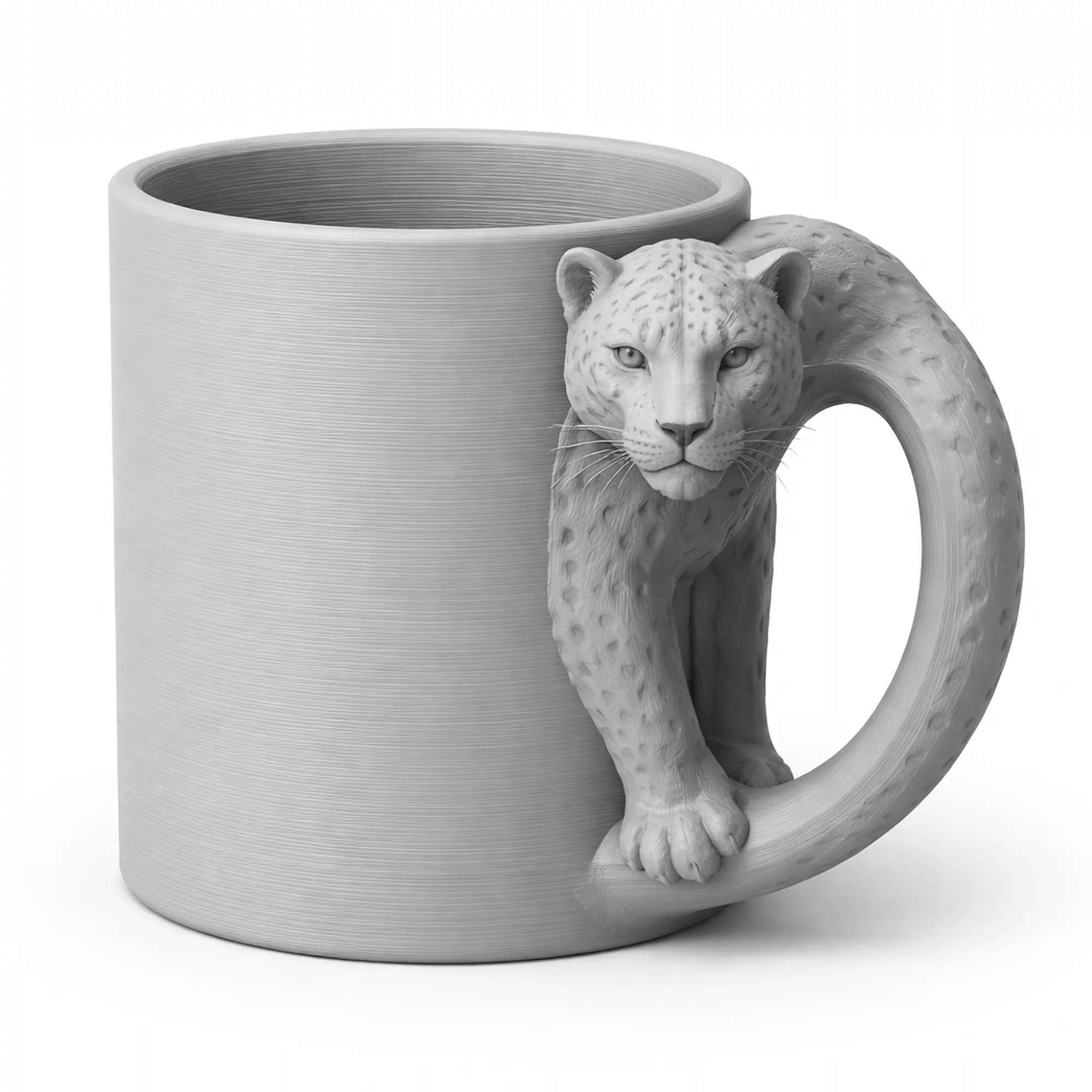 Leopard Mug 3D Model .c4d .max .obj .3ds .fbx .stl .blend 