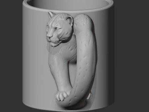 Leopard Mug 3D Model