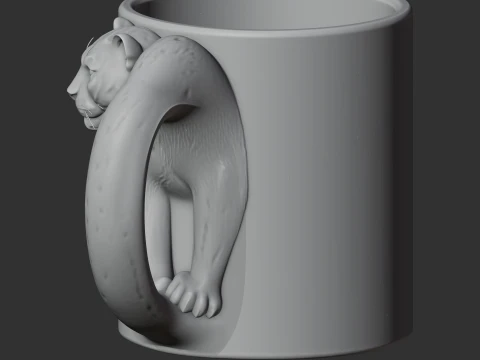 Leopard Mug 3D Model