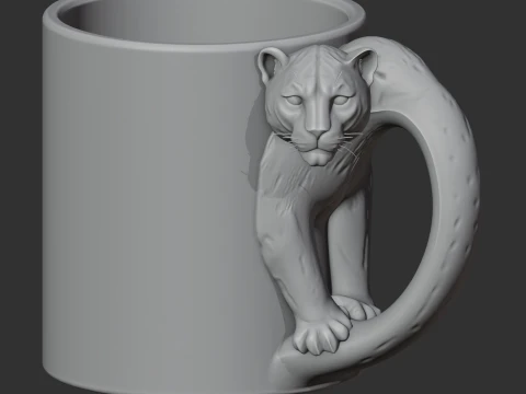 Leopard Mug 3D Model
