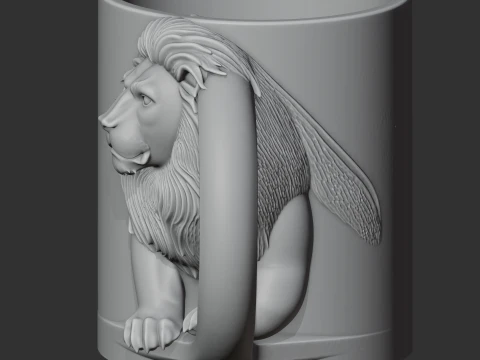 Lion Mug 3D Model