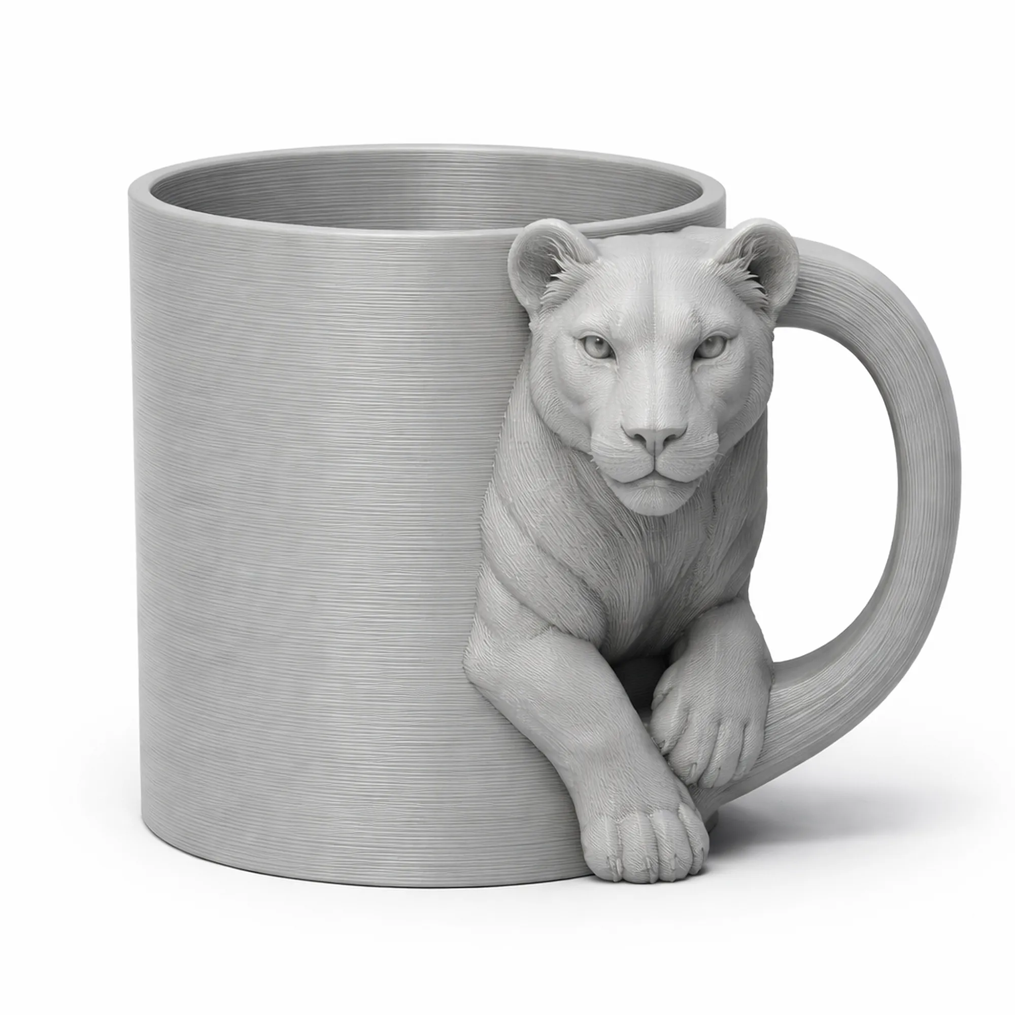 Lioness Mug 3D Model .c4d .max .obj .3ds .fbx .stl .blend 