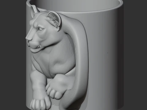 Lioness Mug 3D Model