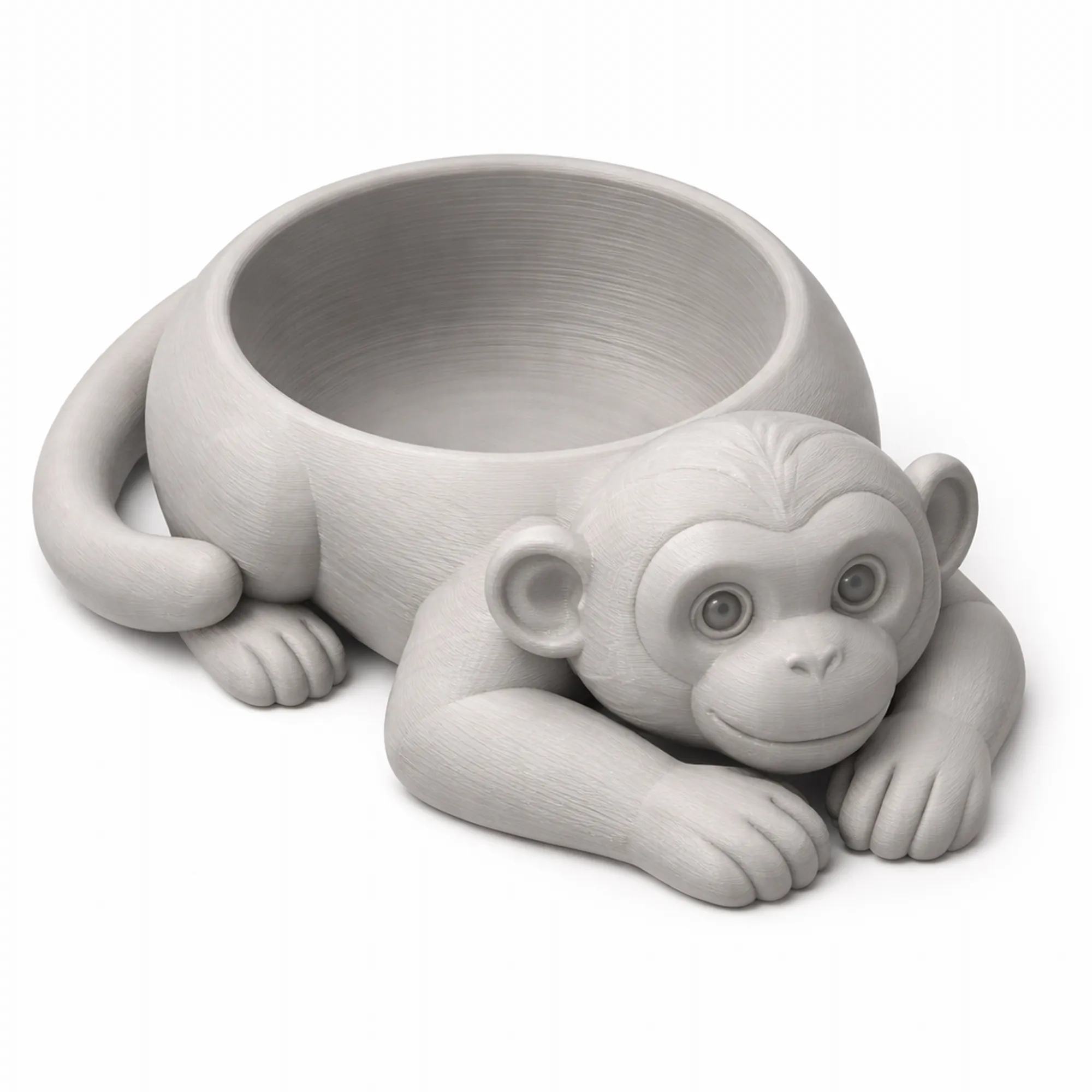 Monkey Bowl 3D Model .c4d .max .obj .3ds .fbx .stl .blend 