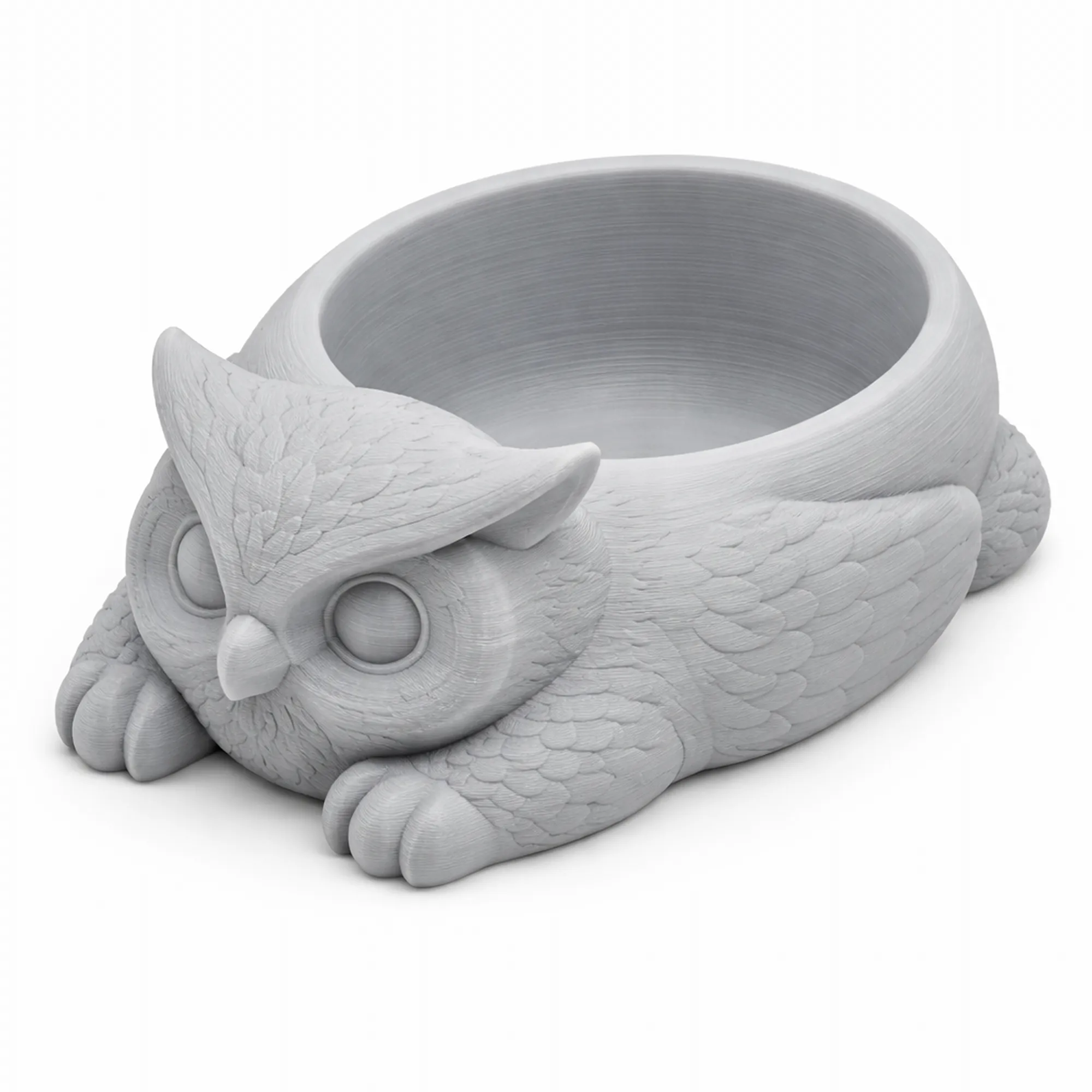 Owl Bowl 3D Model .c4d .max .obj .3ds .fbx .stl .blend 
