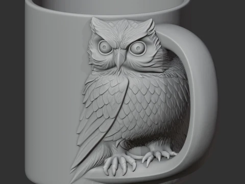 Owl Mug 3D Model