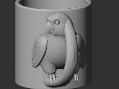 Parrot Mug 3D Model