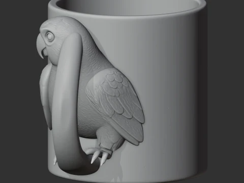 Parrot Mug 3D Model
