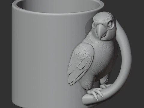 Parrot Mug 3D Model