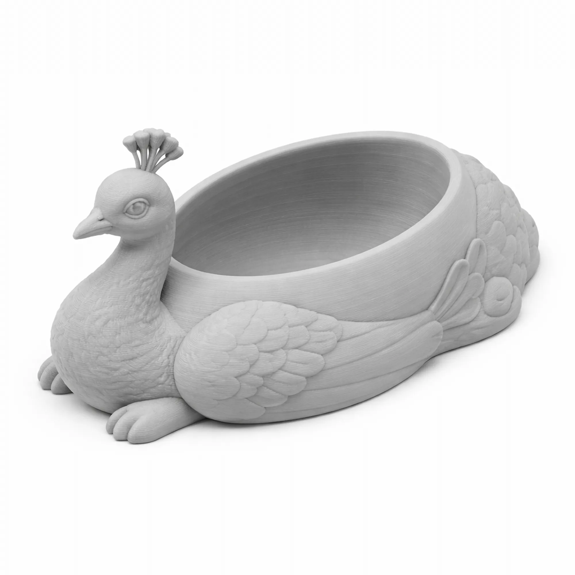 Peacock Bowl 3D Model .c4d .max .obj .3ds .fbx .stl .blend 